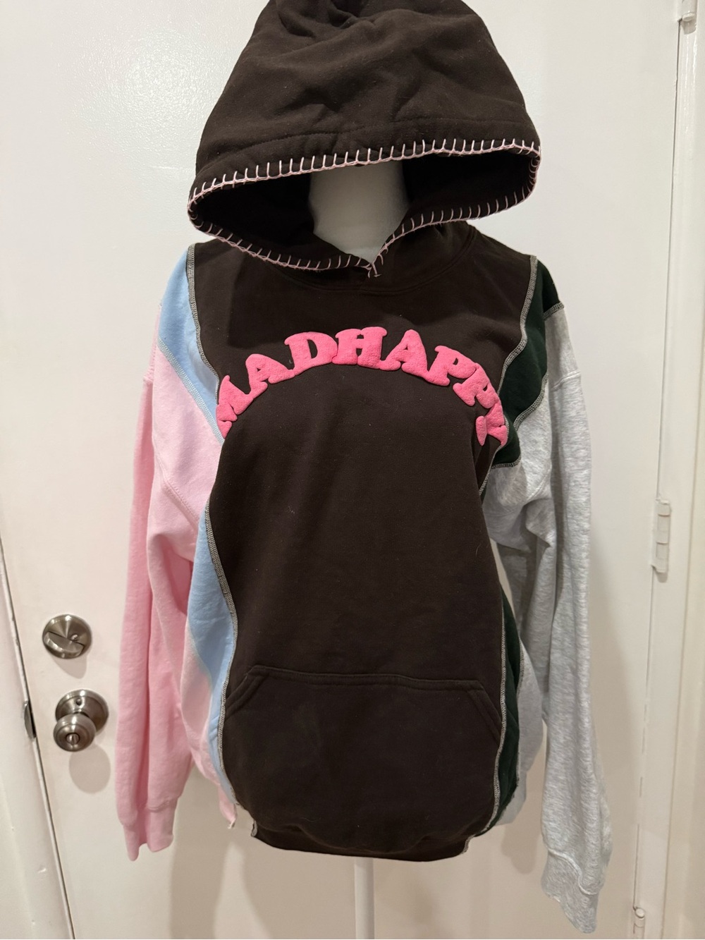 Madhappy Kids Colorblock Hoodie in Black, Pink, Light Blue, Gray, Green